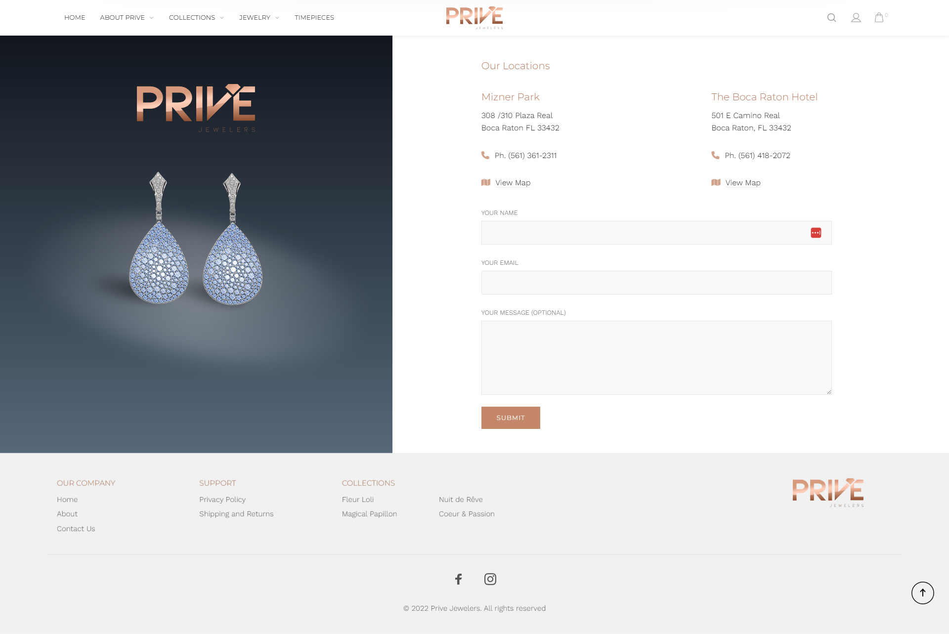 Contact / Request Page